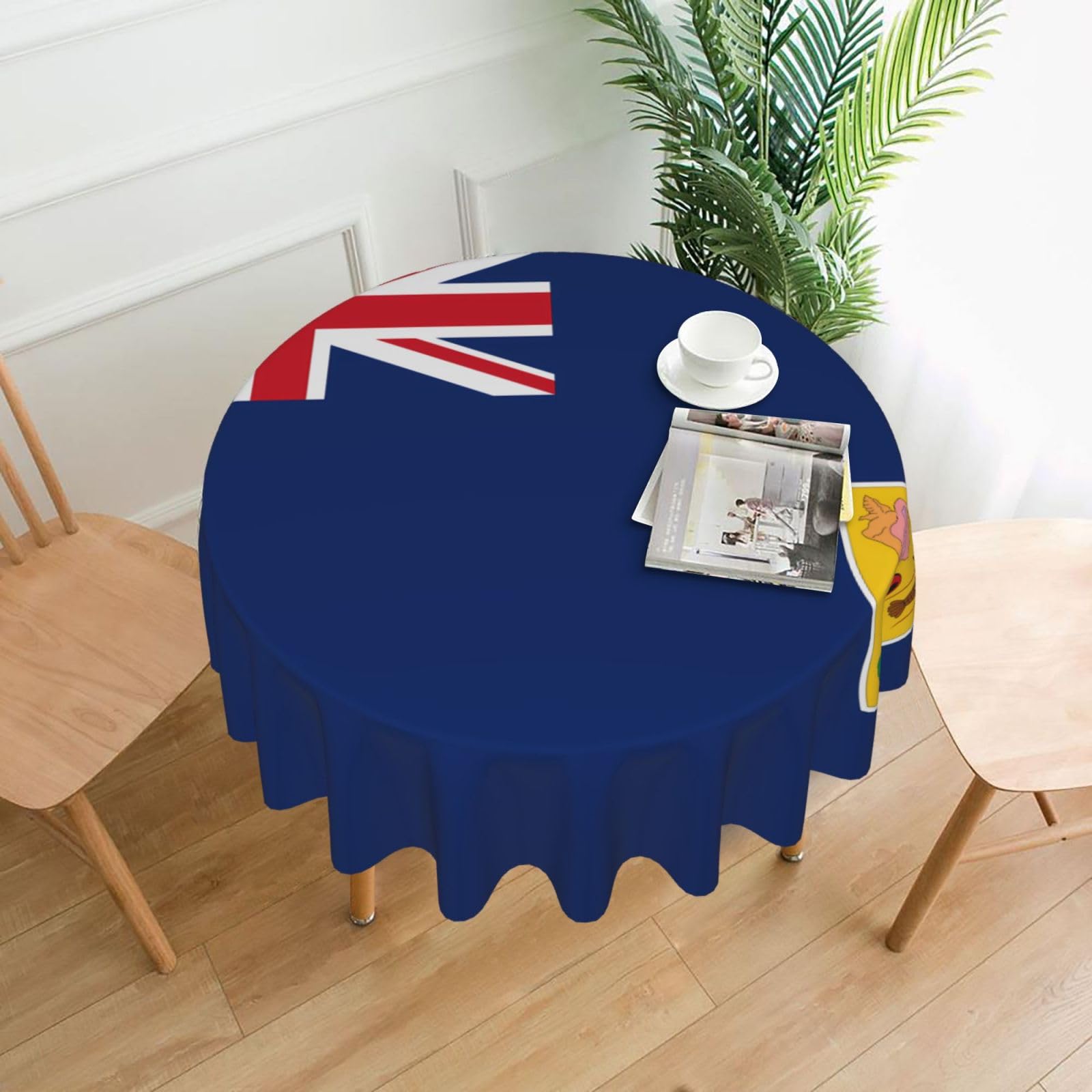 HLBSDM Flag of the Turks and Caicos Islands Printed Practical Round Tablecloth, Durable, Suitable for Home, Restaurant, Hotel, Gathering, and Decorative Table Covers