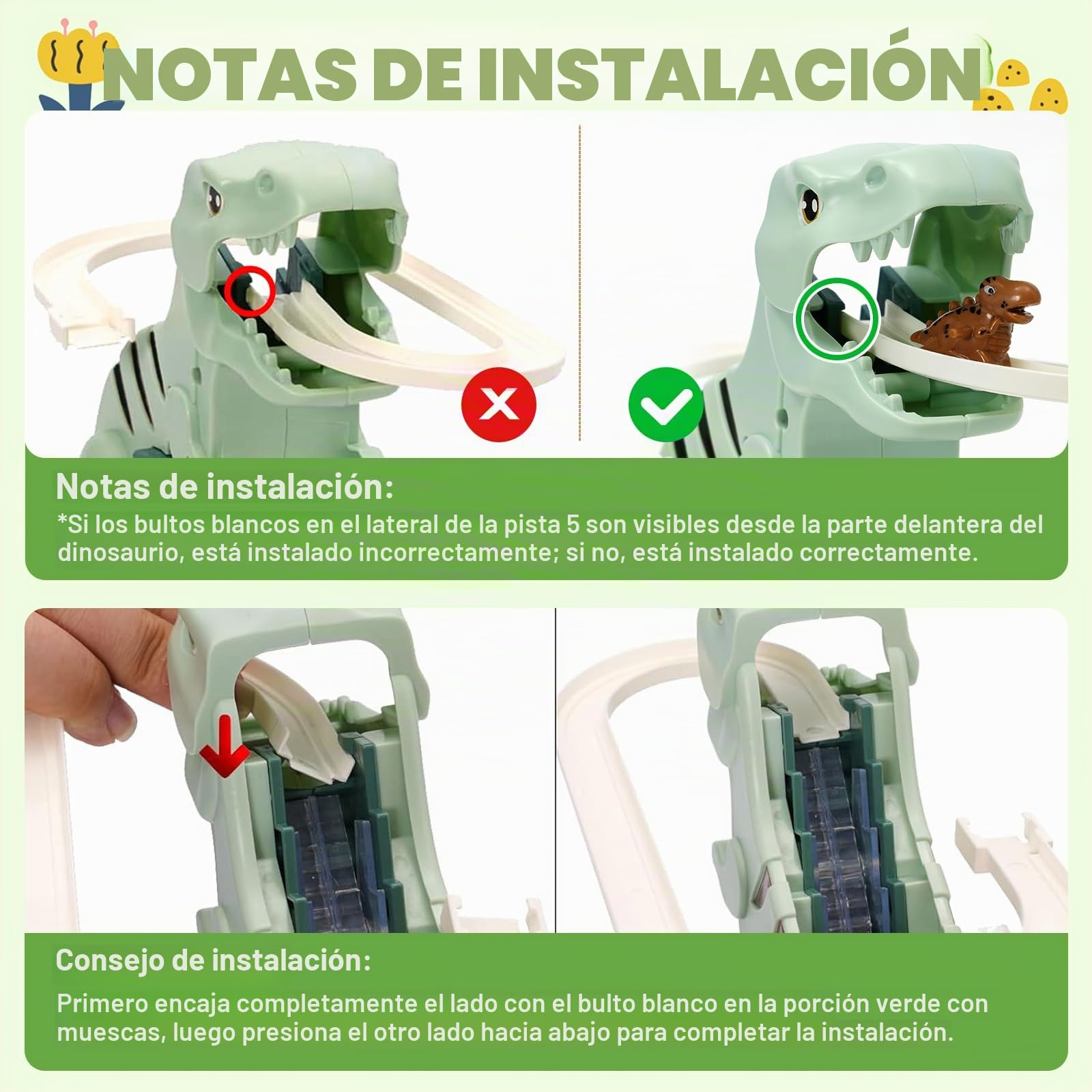 Juguete De Escalada De Dinosaurios Con Luces Y Música – Pista De 42 Cm Con 9 Dinosaurios, Desarrollo Cognitivo Y Coordinación