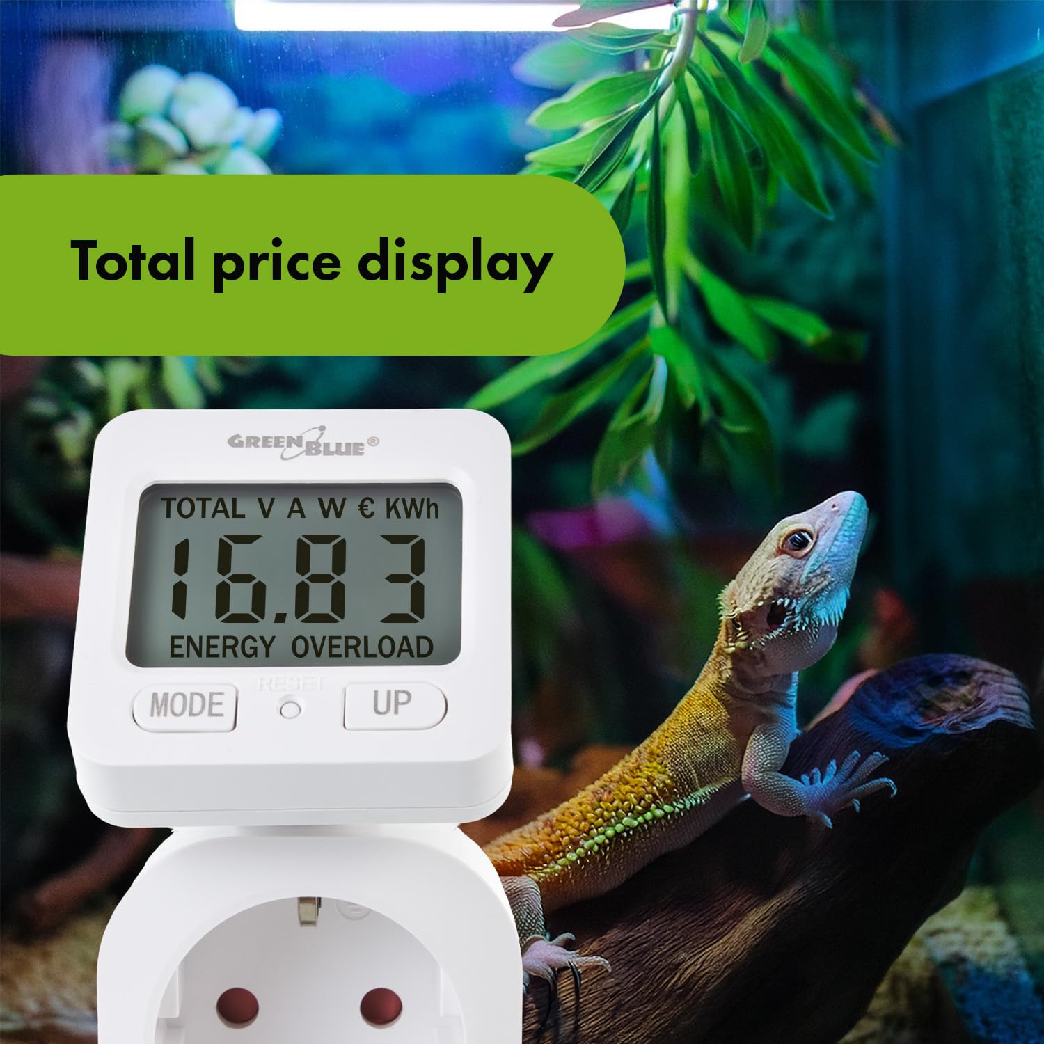 GreenBlue Energy Meter, Wattmeter, 16A, max. 3680W, sub-Memory, GB615 E, Weiß, 16x9x6 cm - Image 4