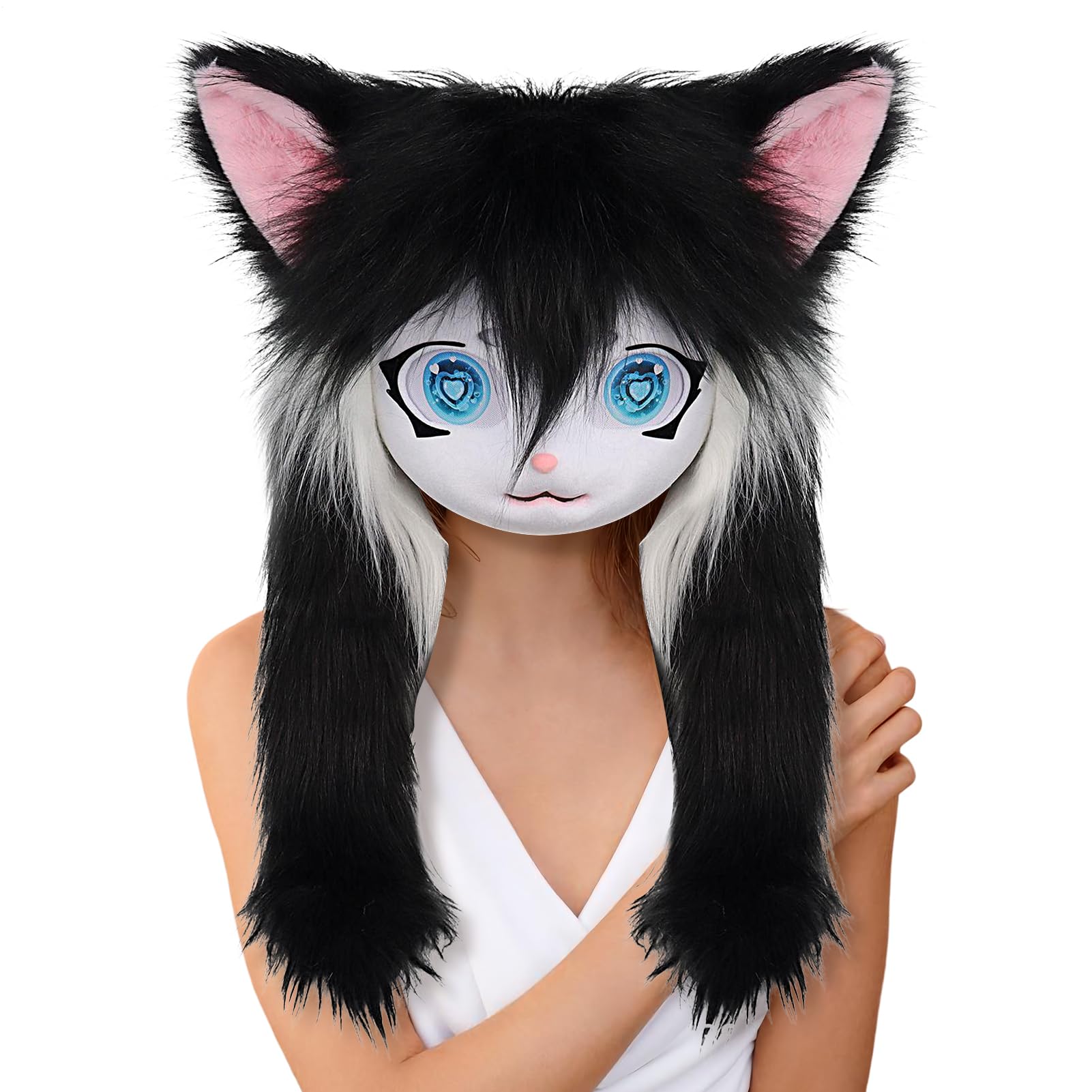 Maschera Testa Pelosa Accessorio Da Travestimento Animale Realistico In | Maschera animale a testa Per Halloween Cosplay Feste E Convention Anime E Spettacoli Teatrali