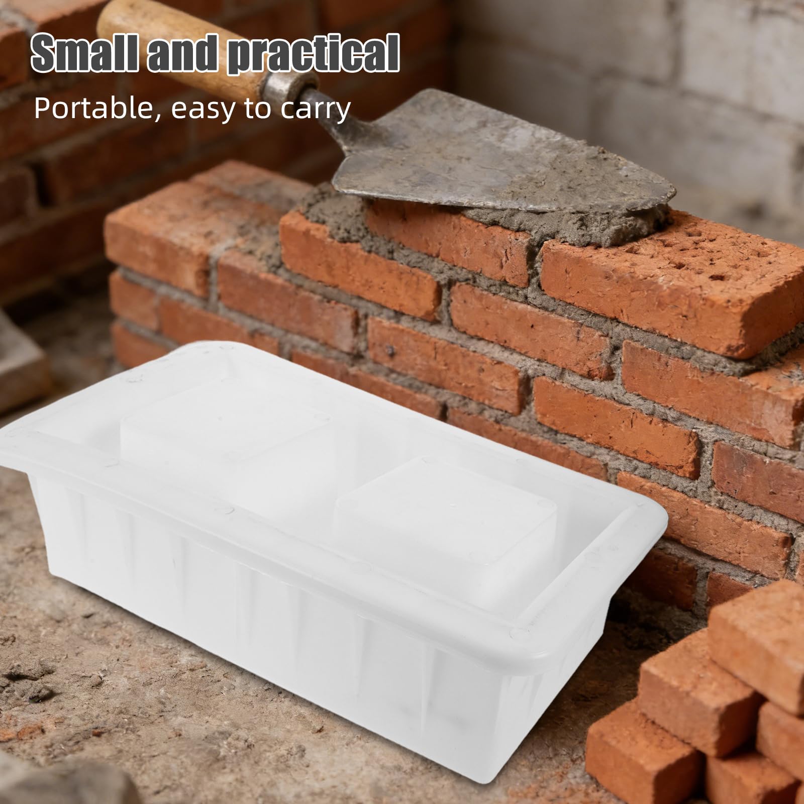 Molde de Ladrillo Hueco de Plástico Blanco Doble Cavidad | Hormigón y Yeso, Diseño de Dos Huecos, Uso en Jardinería y Proyectos de Construcción