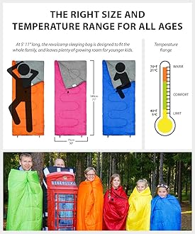 REVALCAMP Sleeping Bag Indoor & Outdoor Use. Great for Kids, Boys, Girls, Teens & Adults. Ultralight and Compact Bags are Perfect for Hiking, Backpacking & Camping