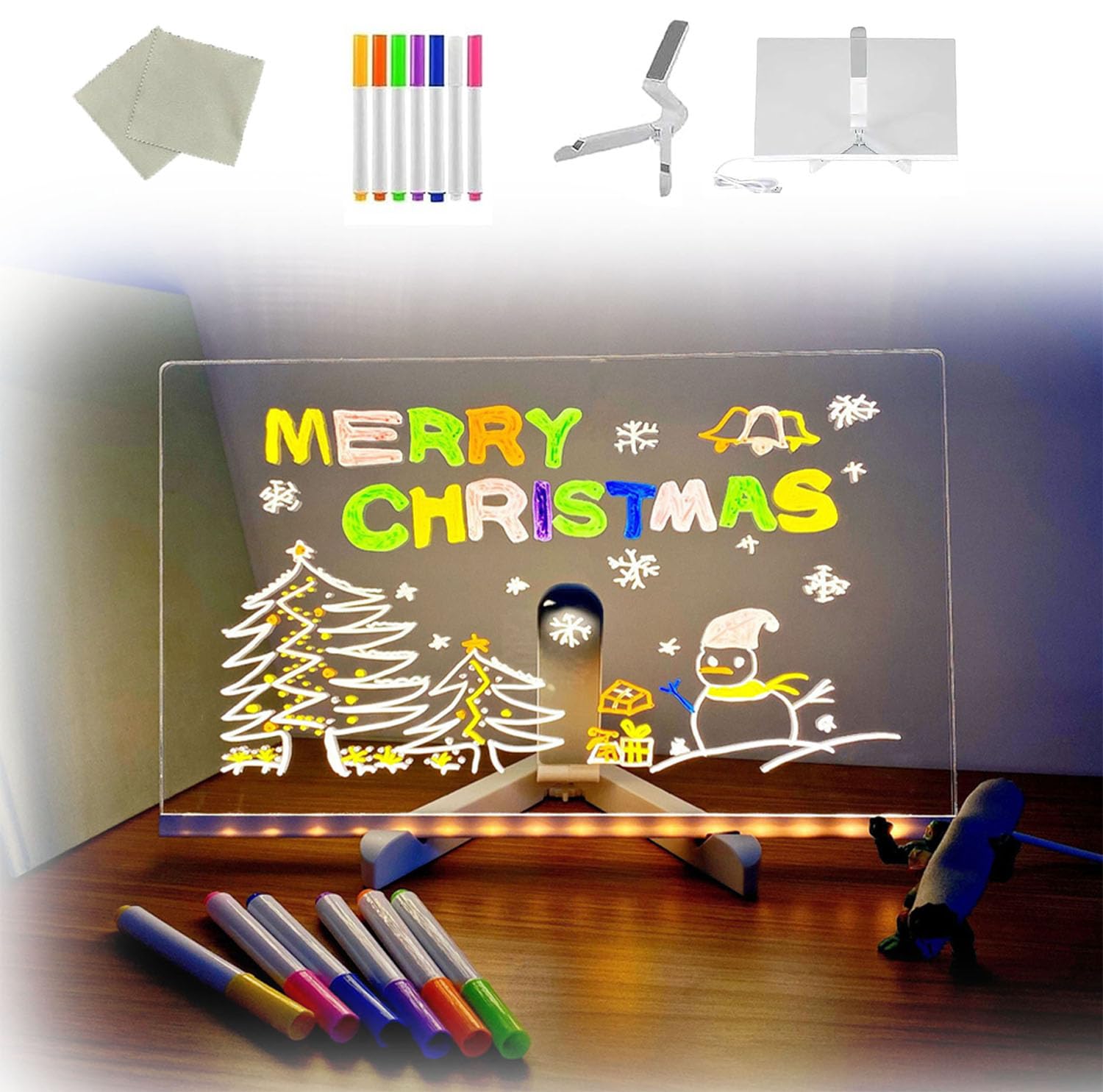Tableau à Dessin LED Lumineux – Magic Writing Board Fluorescent Pour Enfants, Traçage, Peinture Et Créativité (500 G)