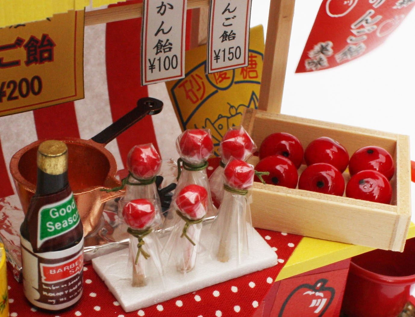 Amazon Com Billy Handmade Dollhouse Kit Fair Stall Kit Apple Candy 8421 By Billy 55 Toys Games