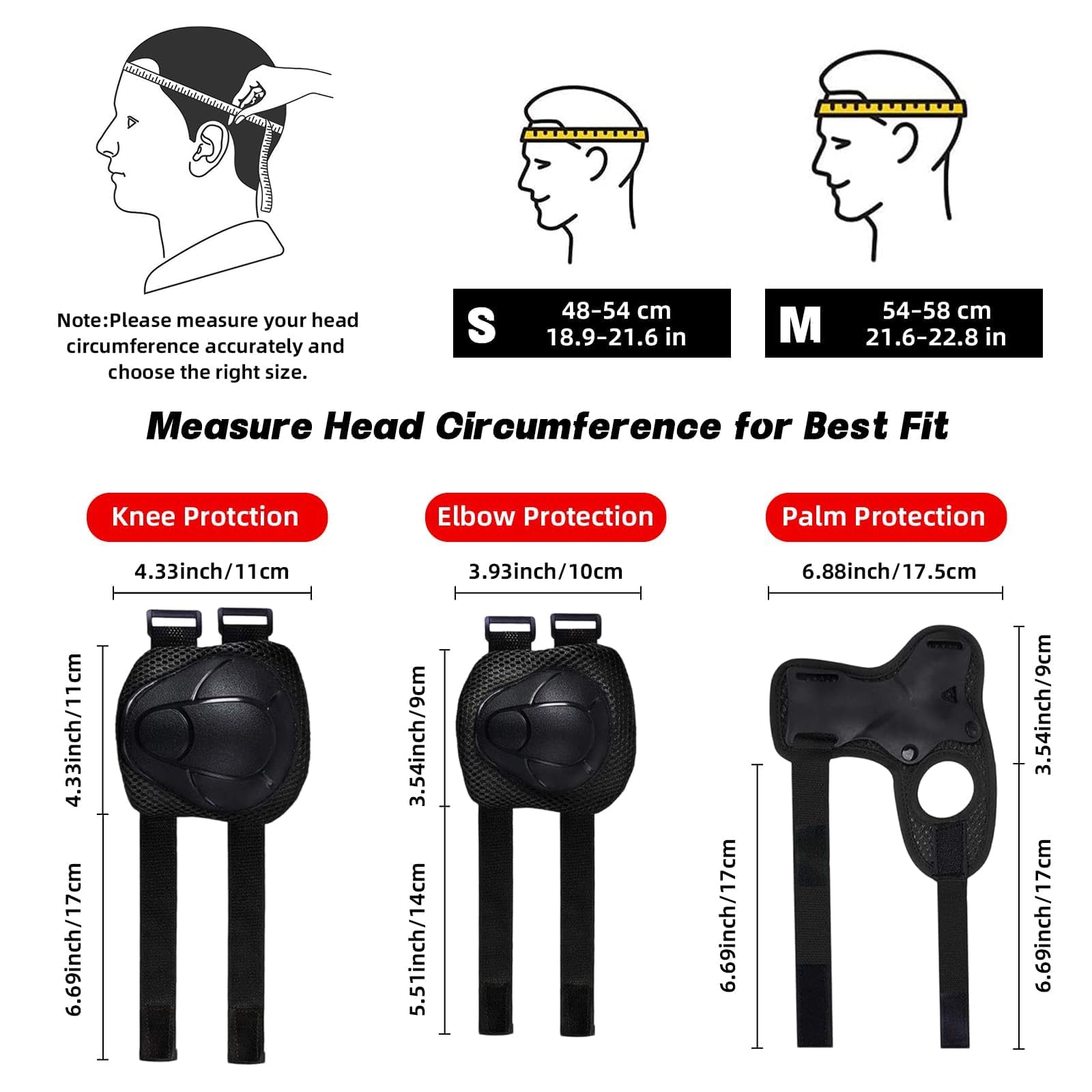 Toddler Bike Helmet and Pads Set Ages 2-8, Adjustable 7-Piece Scooter Gear
