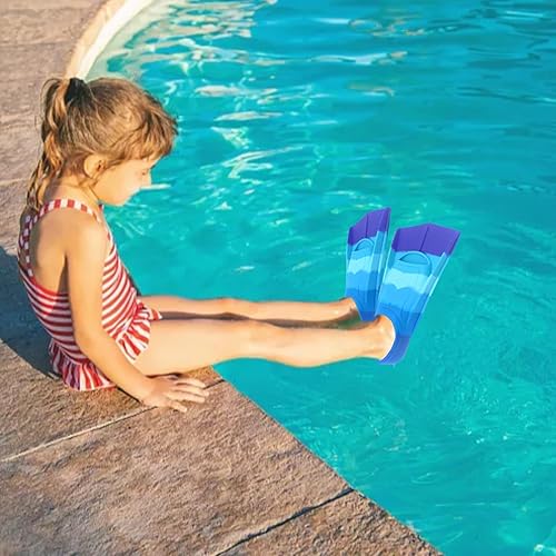 Miniatura 7 de Aletas de natación para niños, cómodas aletas de silicona para nadar y bucear, tamaño adecuado para principiantes, niños, niñas, niños y adultos