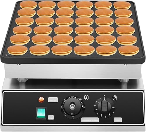 Máquina para hacer panqueques de 1000 W, 36 rejillas, panqueques holandeses antiadherentes, panqueques holandeses y panqueques, máquina para