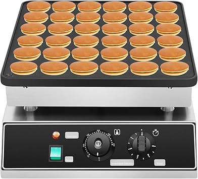 36 Holes Electric Mini Pancakes Maker Machine, 1000W Commercial Dutch Mini Pancake Griddle, Commercial Pancake Maker Machine, Ideal for Breakfast, Snacks, Desserts,Fast Cooking 1-5min