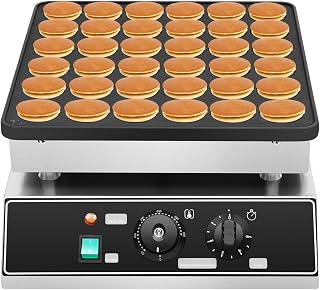 36-Grid Electric Pancake Maker Machine with Adjustable Thermostat (122-572°F) & 1-5Min Timer, Non-Stick Coating for Evenly Cooked Dutch Muffins, Ideal for Home Kitchen & Commercial Restaurant Use