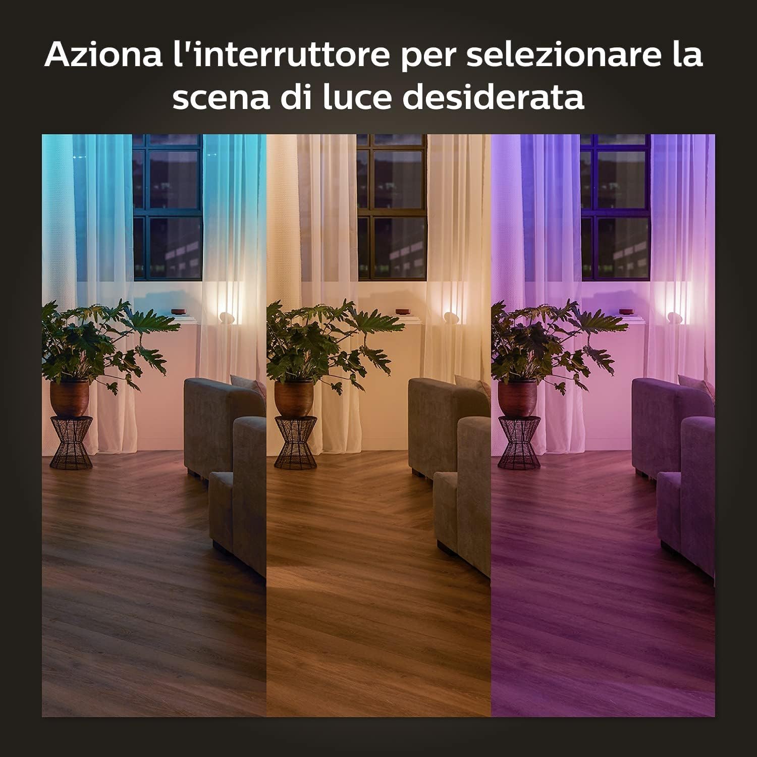 Philips Hue White and Color Ambiance Faretti Smart Led, Luce Bianca e Colorata, Bluetooth, Dimmerabili, GU10, 4W, 3 Pezzi Wall Switch Module, Modulo Interruttore a Parete, Bianco