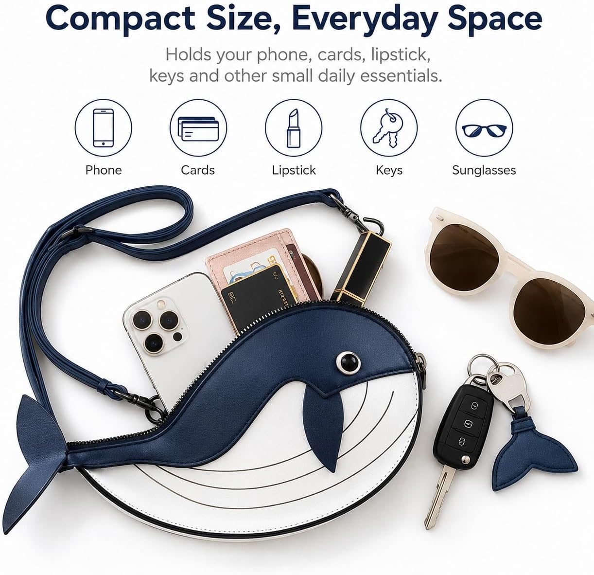 Cute Fish Purse Animal Bag - Women Fun Clutch Novelty Shark Crossbody Bag image 5