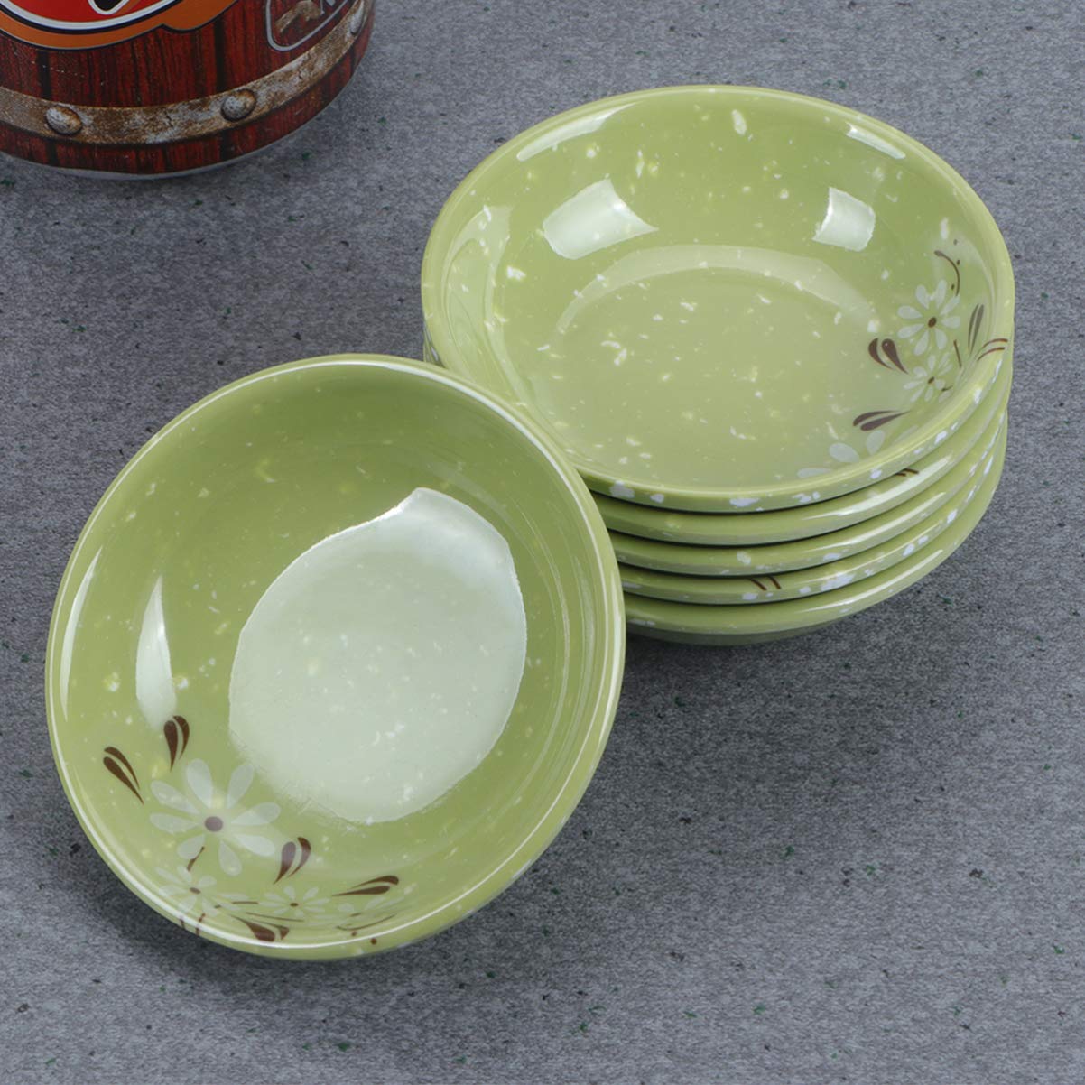 Housoutil 6pcs Disposable Plates Soy Sauce Dish Plates Disposable Green Sauce Dish Mini Serving Dish Appetizer Plate Butter Container Condiment Container Seasoning Plate A5 Commercial