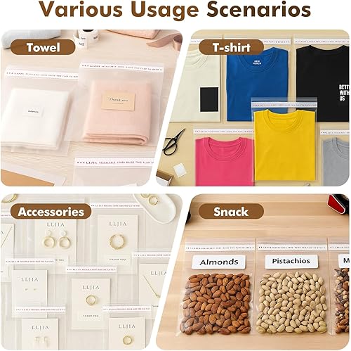 Miniatura 7 de DeELF Bolsas de celofán transparente de 9 x 12 pulgadas, 400 bolsas de sellado autoadhesivas a granel, bolsas de plástico para violonchelo para