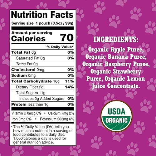 Vista 3 de Paw Patrol Really Raspberry - Bolsa para apretar frutas orgánicas mixtas, 3.5 onzas (paquete de 10)