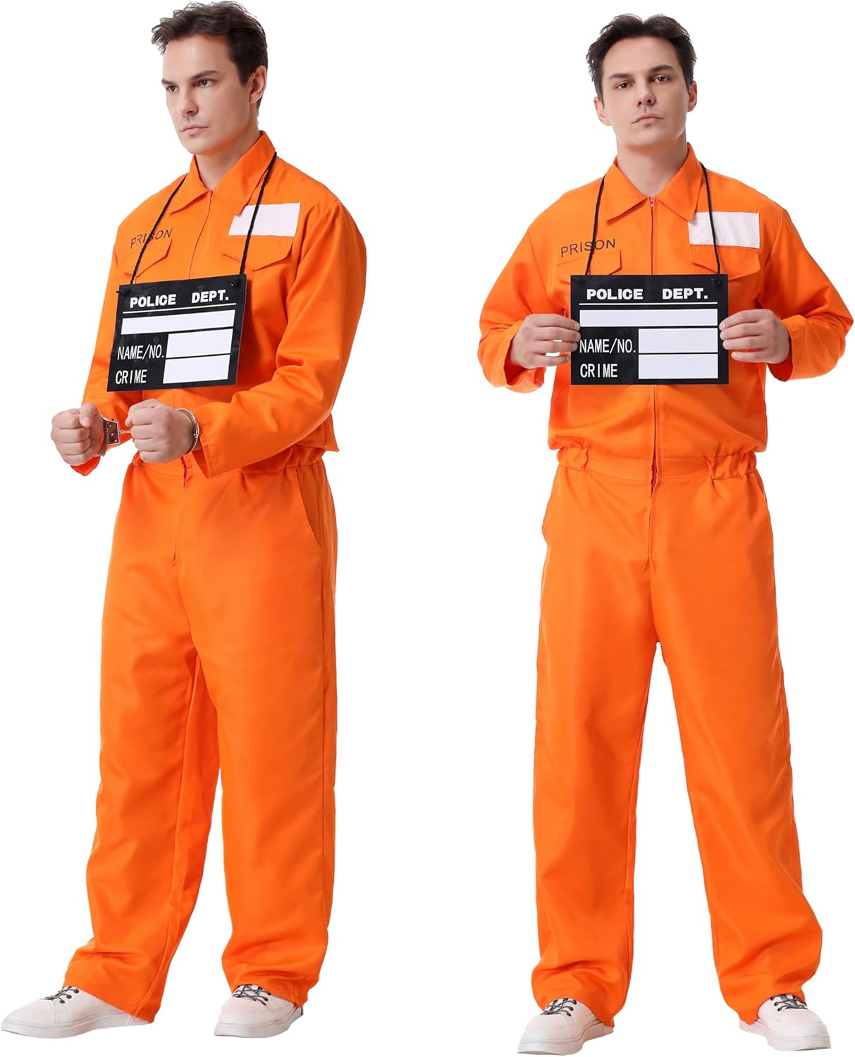 Prisoners Jumpsuit Costume Orange Cosplay Outfit Halloween Men Prisoners Costume Adult Jail Uniform Convict Uniforms - Image 4