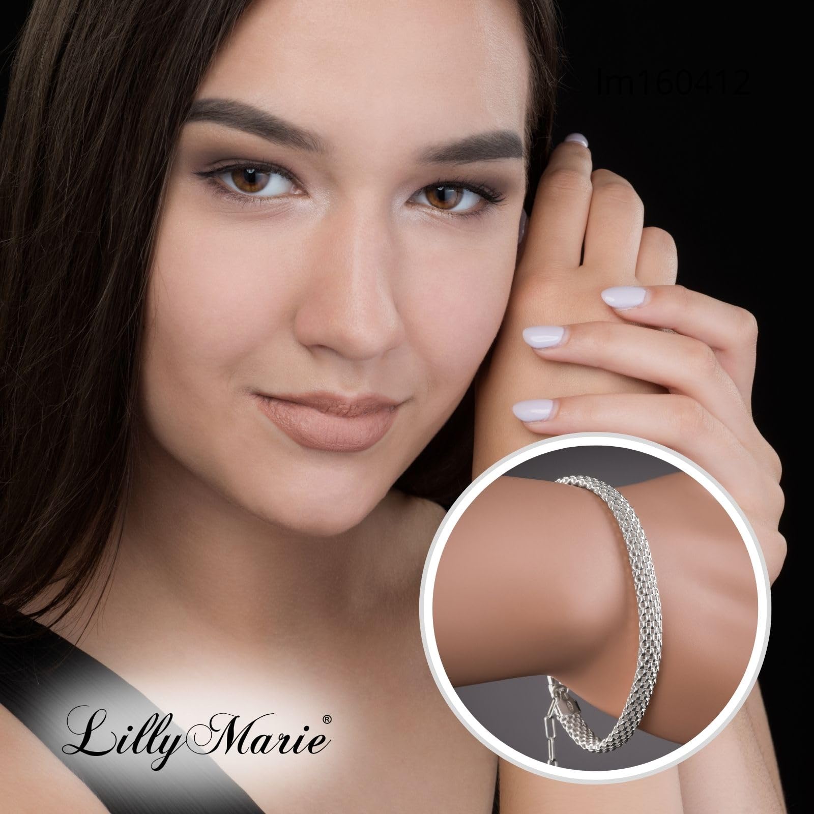 LillyMarie Klassische Damen Armkette Aus Sterling Silber 925 Mit Verstellbarer Länge Und Karabinerverschluss