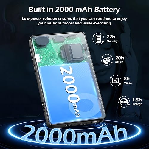 Miniatura 7 de Reproductor MP3 de 128 GB con Bluetooth y WiFi, Android 14, 4 GB de RAM portátil HiFi sin pérdidas, reproductor de MP3 y MP4 para niños con pantalla