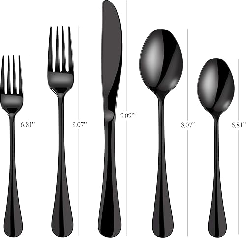 Miniatura 2 de Juego de 40 piezas de cubiertos de acero inoxidable moderno, cubiertos de cocina, utensilios de cocina, vajilla para 8, incluye cuchillos,