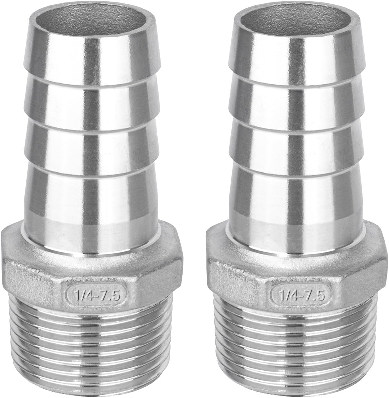 Stainless Steel 1-1/4" Hose Barb x 1" NPT Male 90 Degree Elbow for Home Brew Pipe Fitting 2 PCS