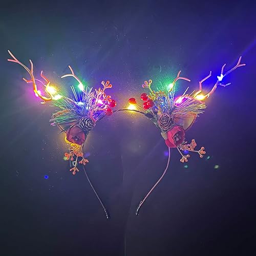 Miniatura 4 de Tiara LED brillante, cuernos de reno, accesorios para el cabello, fiesta de Navidad, accesorio para el cabello para mujeres y niñas
