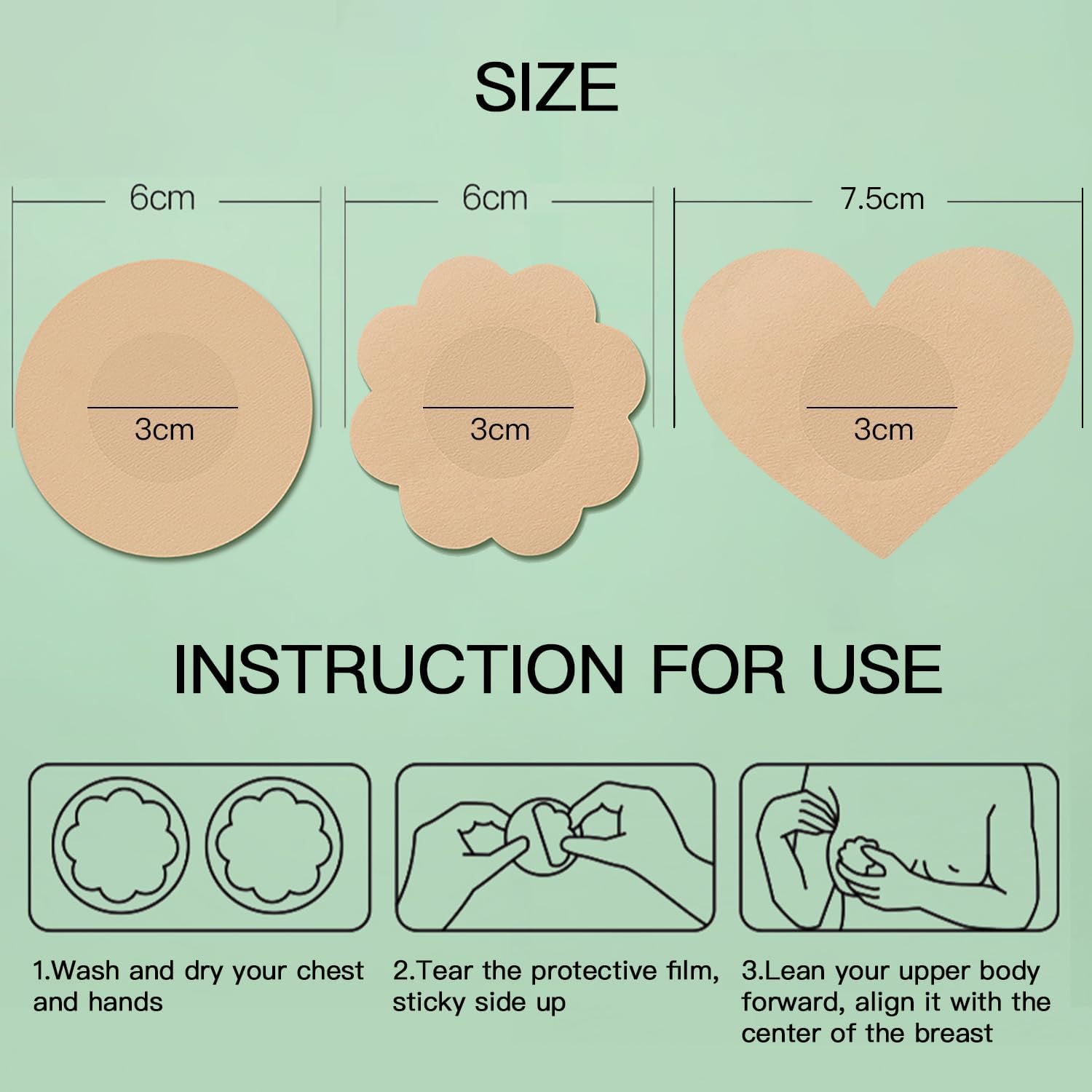 100 Pieces Disposable Pasties Nipple Covers, Invisible Nipple Petals Beige