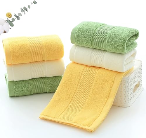 Miniatura 4 de Pidada Juego de 2 toallas de mano 100% algodón, absorbentes, suaves, para baño, 13.8 x 29.5 pulgadas (amarillo)