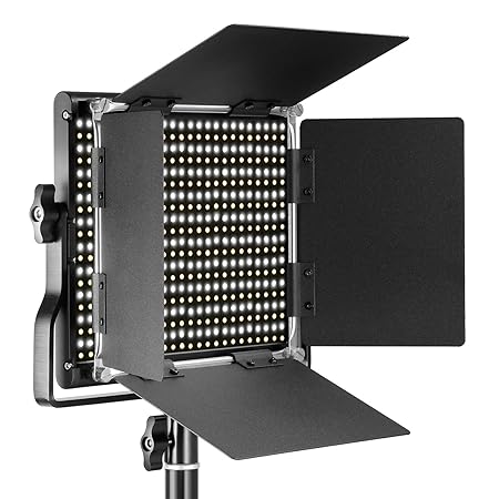 Neewer Professional Metal Bi-color LED Video Light for Studio, YouTube, Product Photography, Video Shooting, Durable Metal Frame, Dimmable 660 Beads, with U Bracket and Barndoor, 3200-5600K, CRI 96+