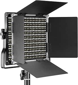 Neewer Professional Metal Bi-Color LED Video Light for Studio, YouTube, Product Photography, Video Shooting, Durable Metal Frame, Dimmable 660 Beads, with U Bracket and Barndoor, 3200-5600K, CRI 96+