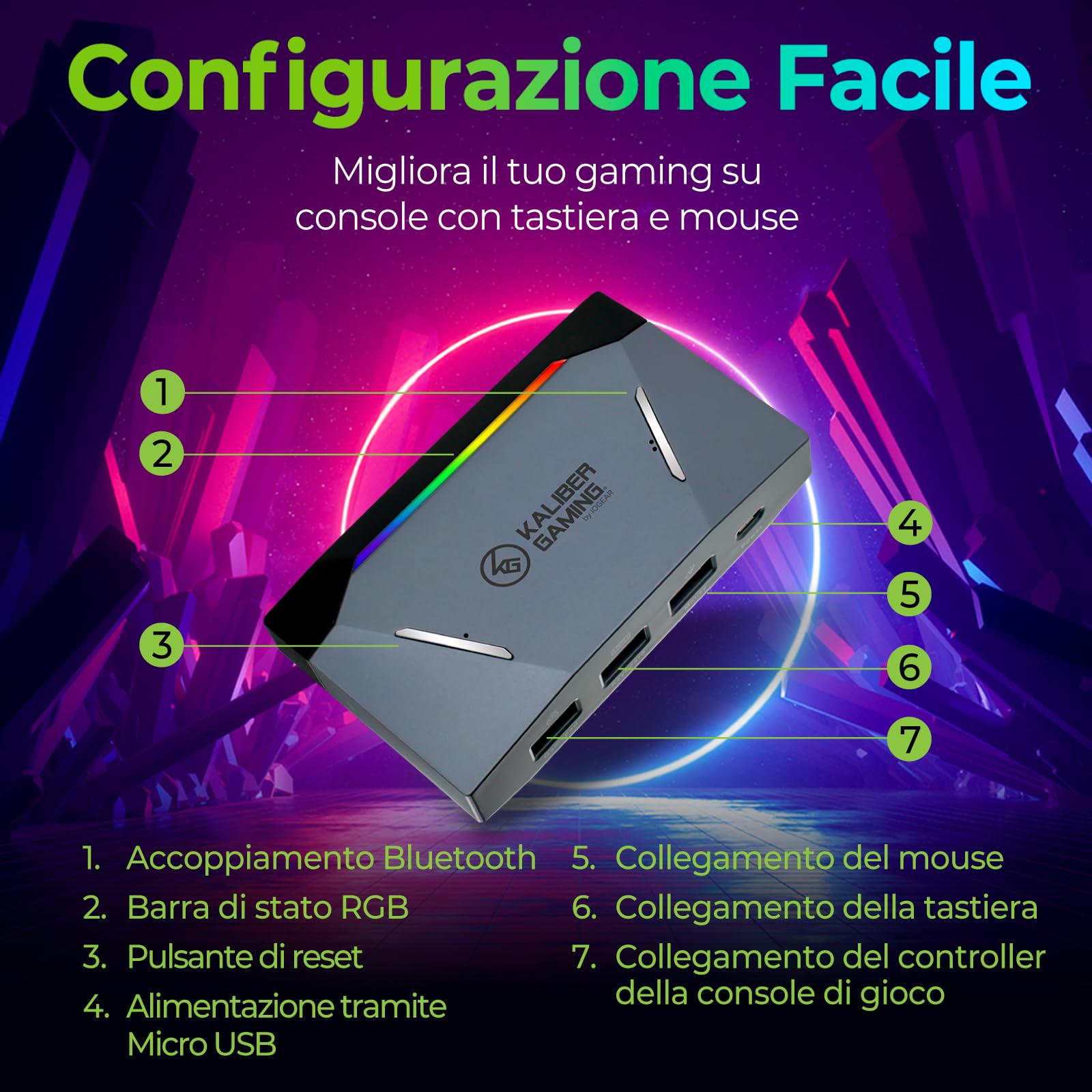 IOGEAR KeyMander 2 Adattatore tastiera mouse di precisione per Xbox One 360 Series X/S, PS5, PS4 e Nintendo Switch Plus Controller crossover, console di gioco per PC