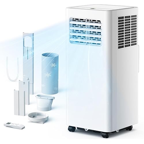 EUHOMY 8000 Btu Portable Air Conditioners, 3 in 1 Portable AC with Cool, Dry, Fan Modes, Quiet Air Conditioners with 24H Timer & Sleep Modes, with Remote, for Bedroom, Apartments up to 350 Sq.Ft
