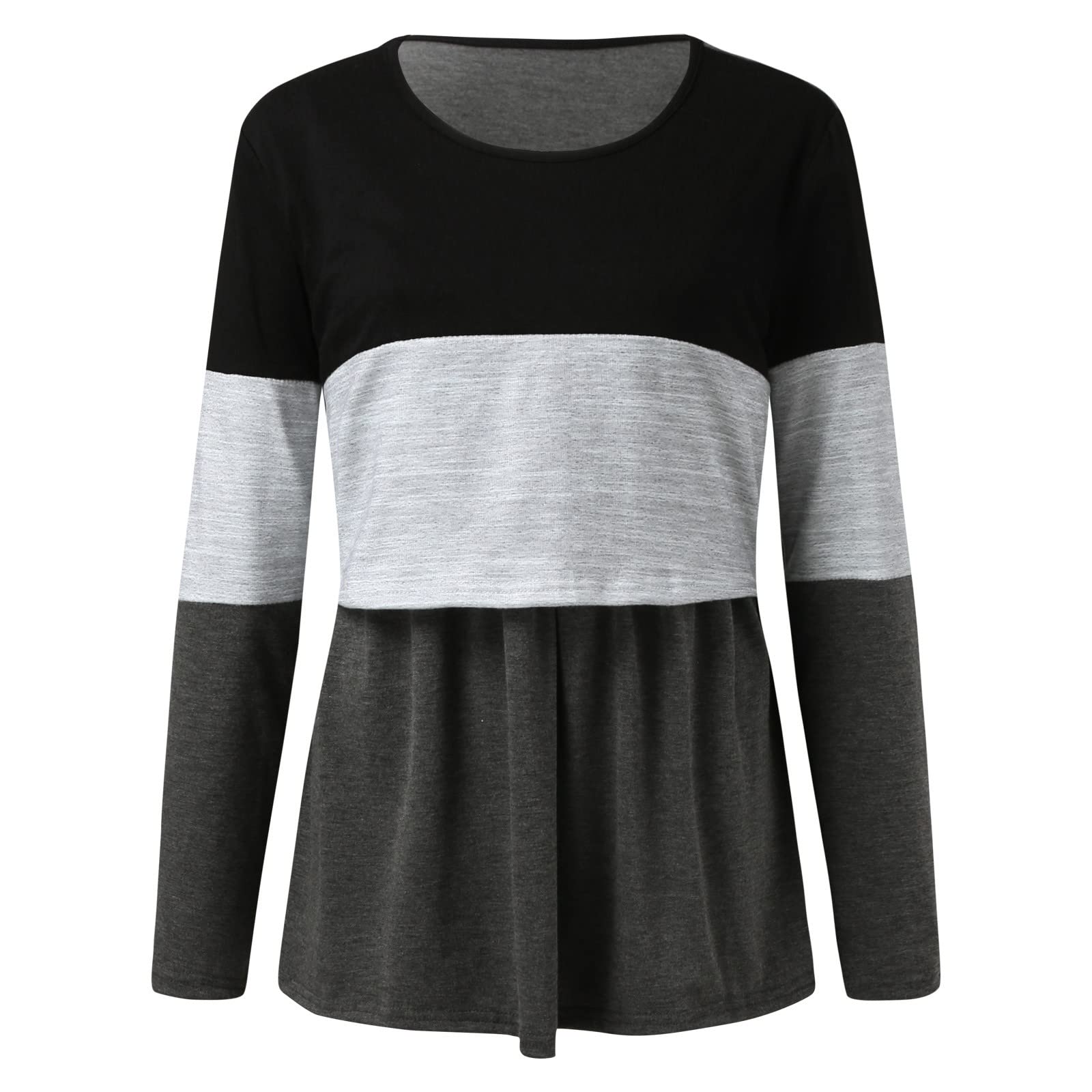 Generisch T-shirt d'allaitement à manches longues pour femme - Pull de grossesse - Pull d'allaitement - T-shirt de grossesse - T-shirt d'allaitement - Grande taille 56