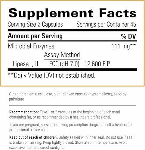 Miniatura 2 de Integrative Therapeutics Lipase Concentrrate-HP - Suplemento enzimático para hombres y mujeres que ayuda a la digestión de las grasas - Apto para