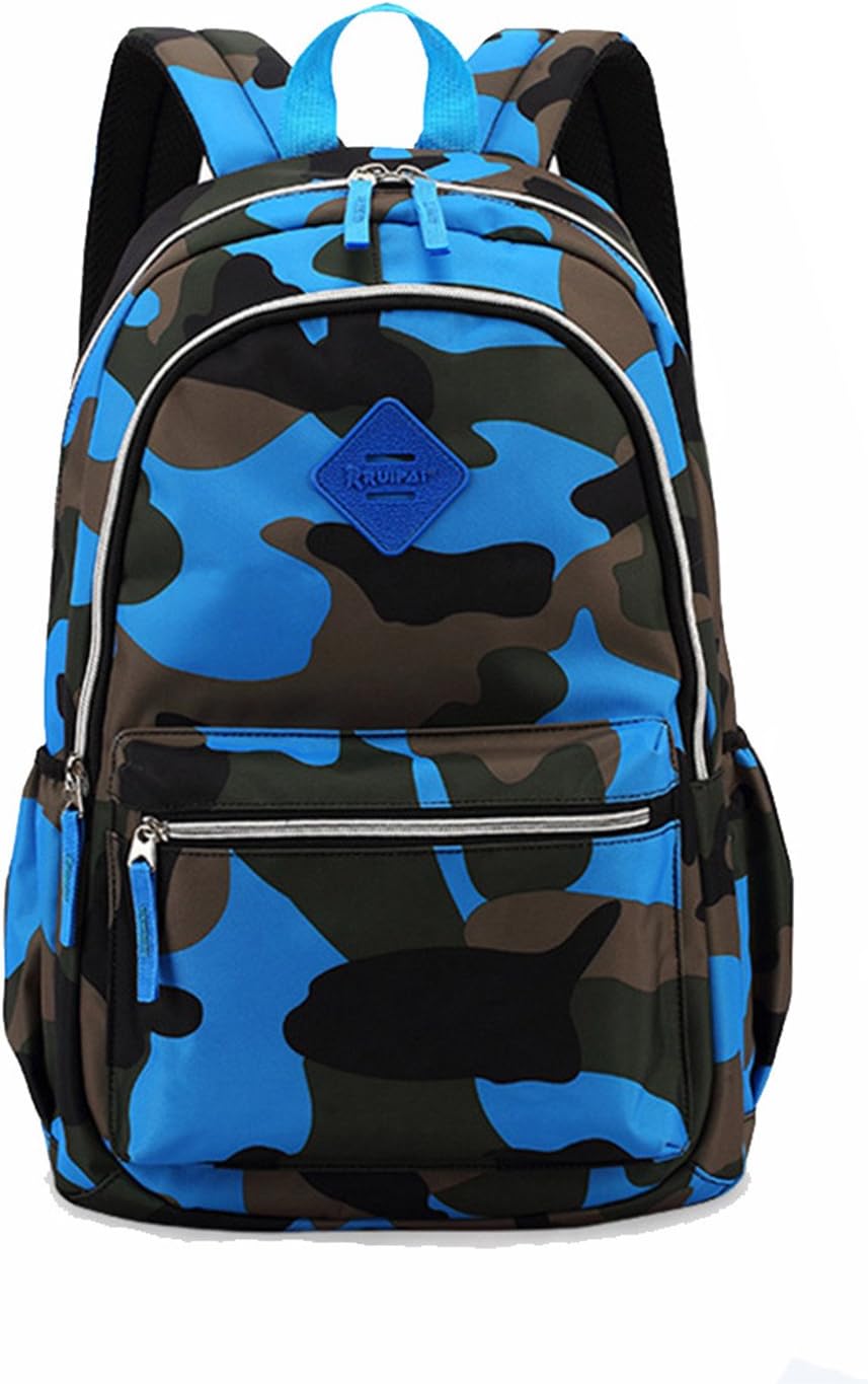 Waterproof School Bag Durable Travel Camping Backpack for Boys and Girls(Blue 3)