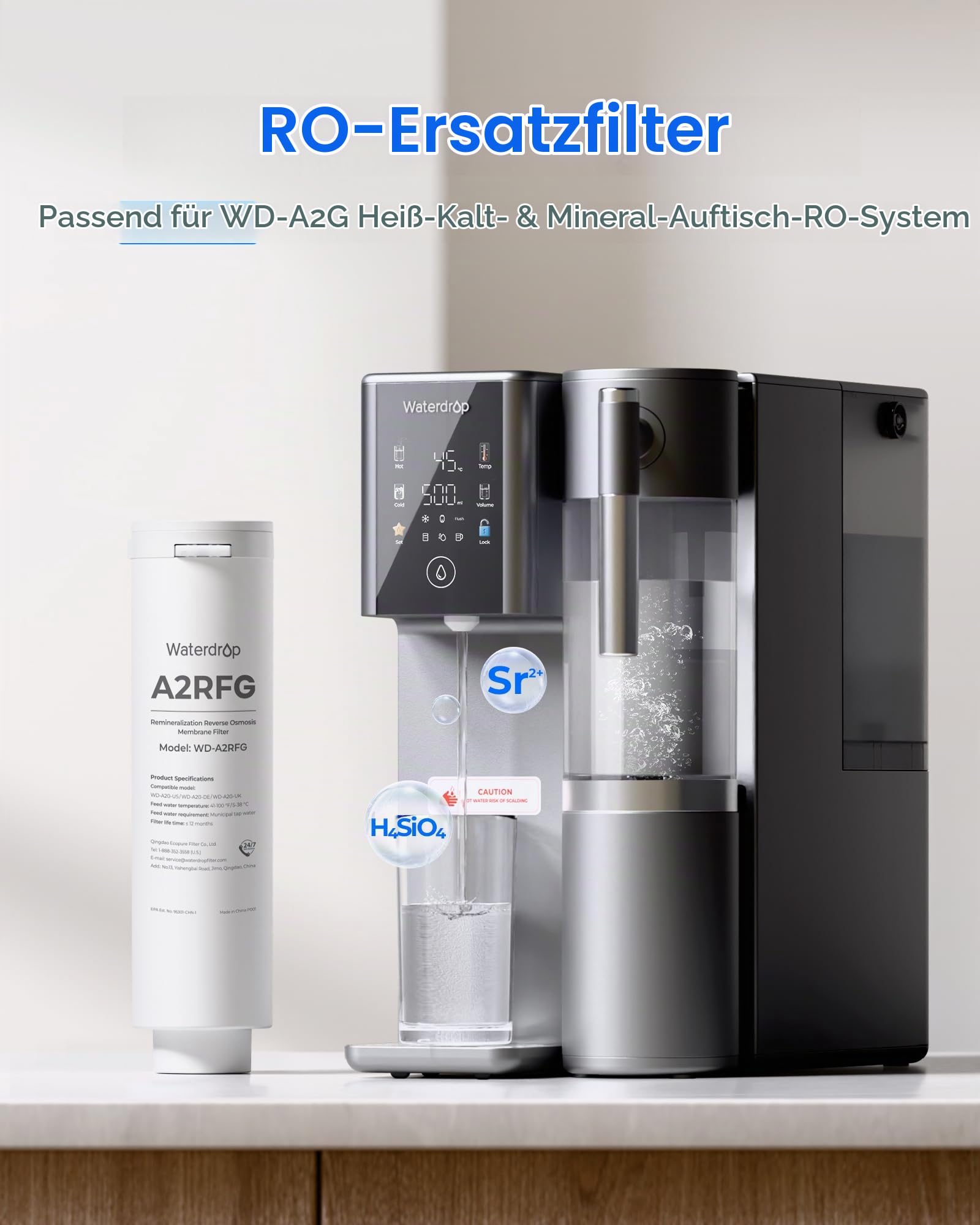 Waterdrop A2RFG Mineralfilter für A2G Auftisch Osmoseanlage, 12 Monate
