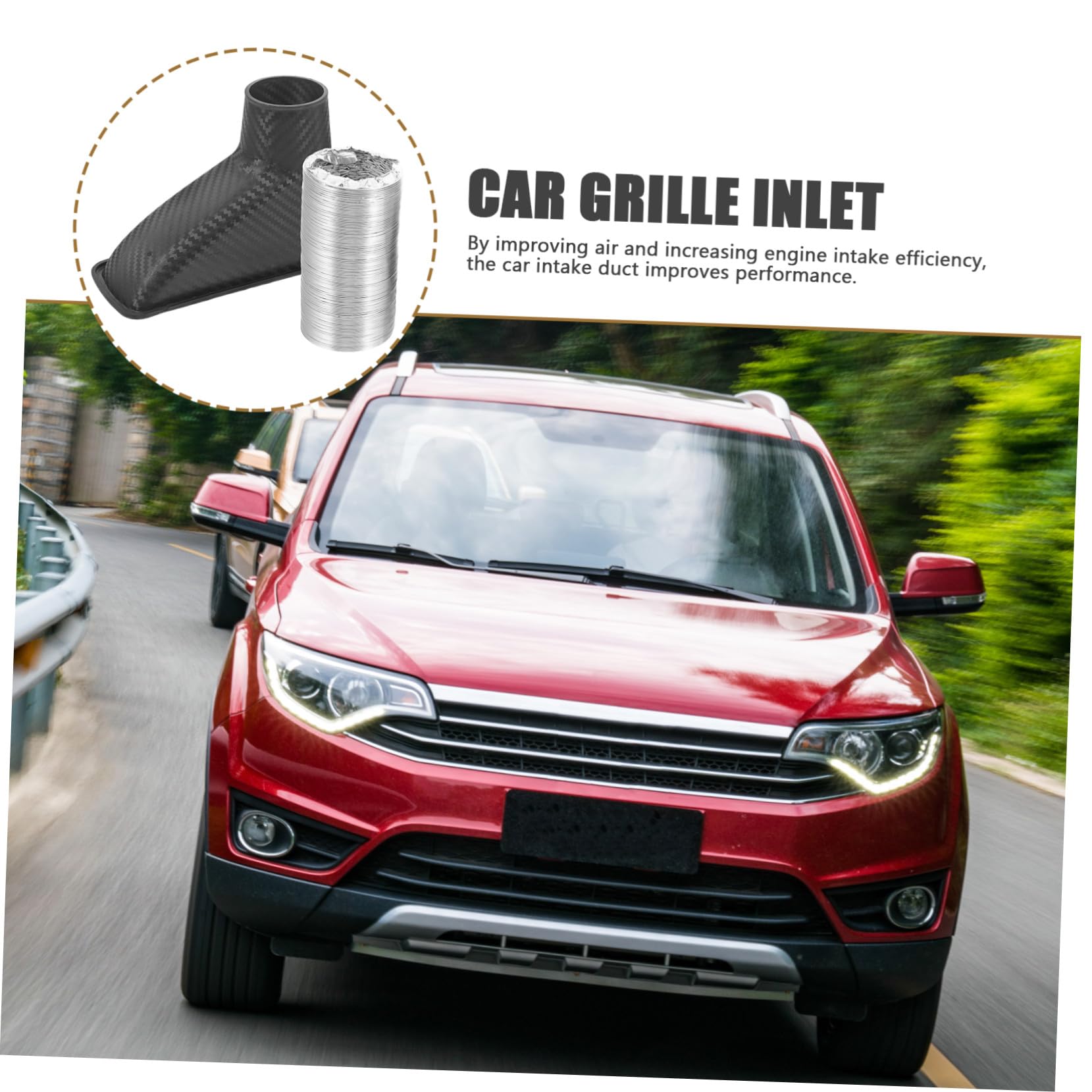 Prise Auto Fibre de Conduit Dadmission Robuste pour Ventilation Moteur Installation Facile Améliore Performance et Refroidissement Voiture