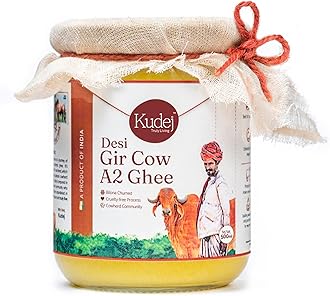 Kudej Premium Desi Gir Cow A2 Ghee, 500ml| Vedic Bilona Method, Free Grazing Cows| Natural Immunity Booster from Gujarat| Lactose-Free A2 Ghee| Eco-Friendly| Rich Flavor, Supports Pastoral Community