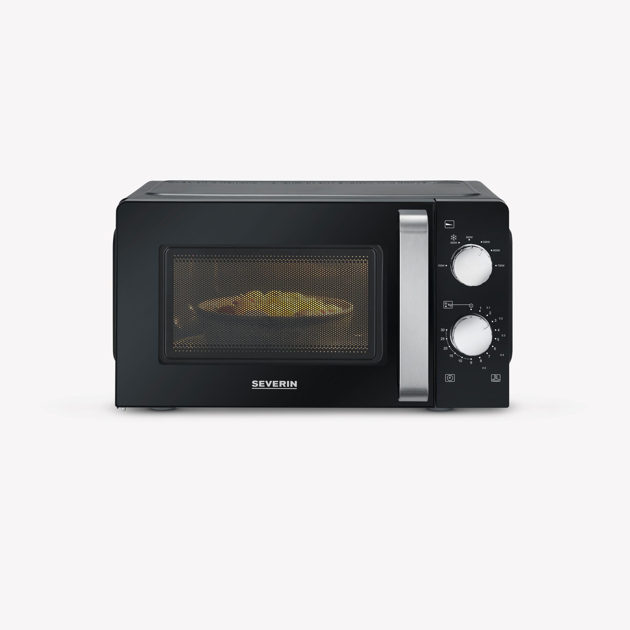 SEVERIN Microonde Solo, forno a microonde per scongelare e riscaldare, forno a microonde con piatto girevole per una distribuzione uniforme del calore, nero, MW 7886