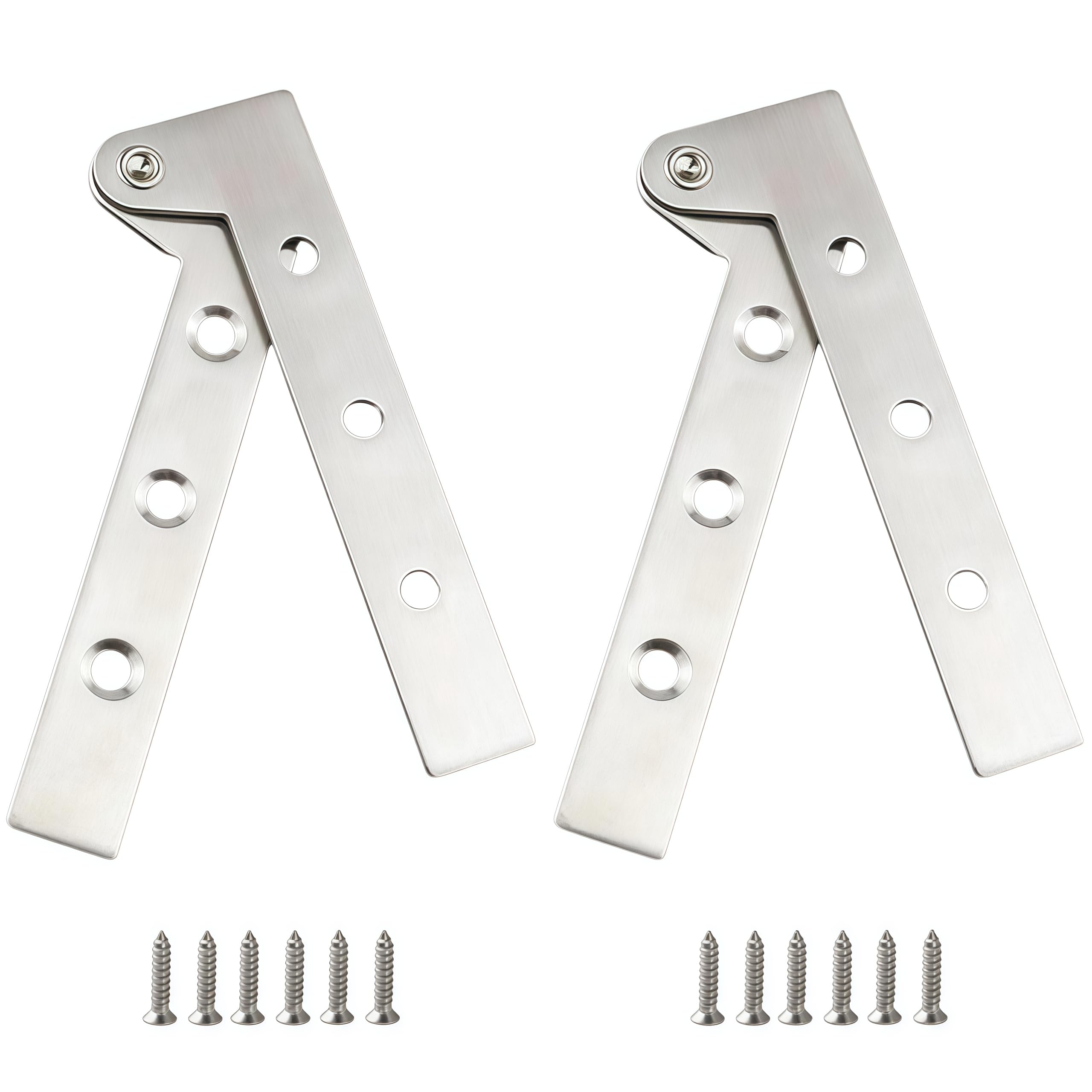 Vbnexyr Regular Hinges 2 Pack Stainless Steel Top And Bottom Pivot Hinges Concealed Door Pivot Hinges Suitable For Household Kitchen Swing Cabinet Doors 100×15×2.9Mm Chicken Beak Hinge