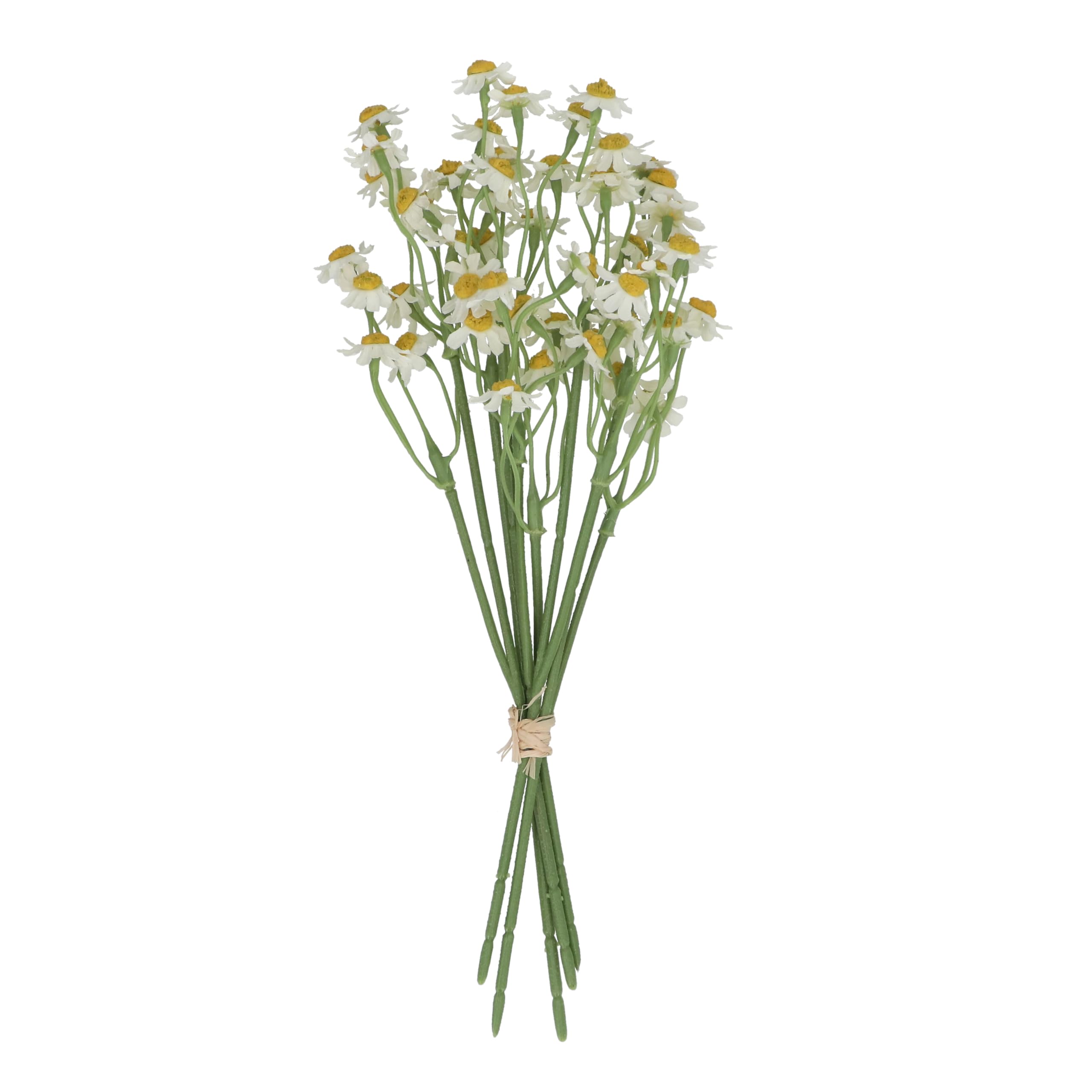 Gisela Graham White Artificial Daisy Bunch, With Yellow Centers, Polyester, 28Cm Stem