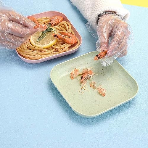 Miniatura 4 de 1 mini platos ligeros de paja de trigo reutilizables, aptos para lavavajillas y microondas, platos llanos irrompibles, sin BPA, para niños, adultos,