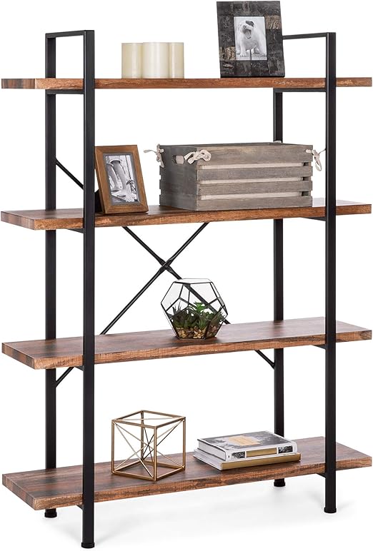 Best Choice Products 4Shelf Industrial Open Bookshelf