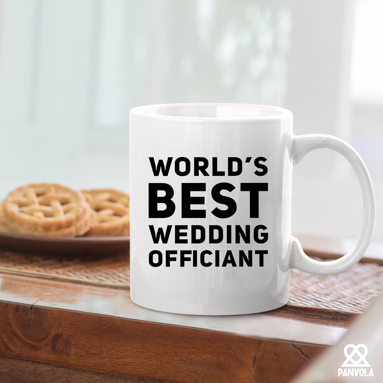 Panvola Worlds Best Wedding Officiant From Bride Groom Anniversary Souvenir Pastor Gifts Minister Drinkware Ceramic Coffee Mug (11 oz, White) - Image 5