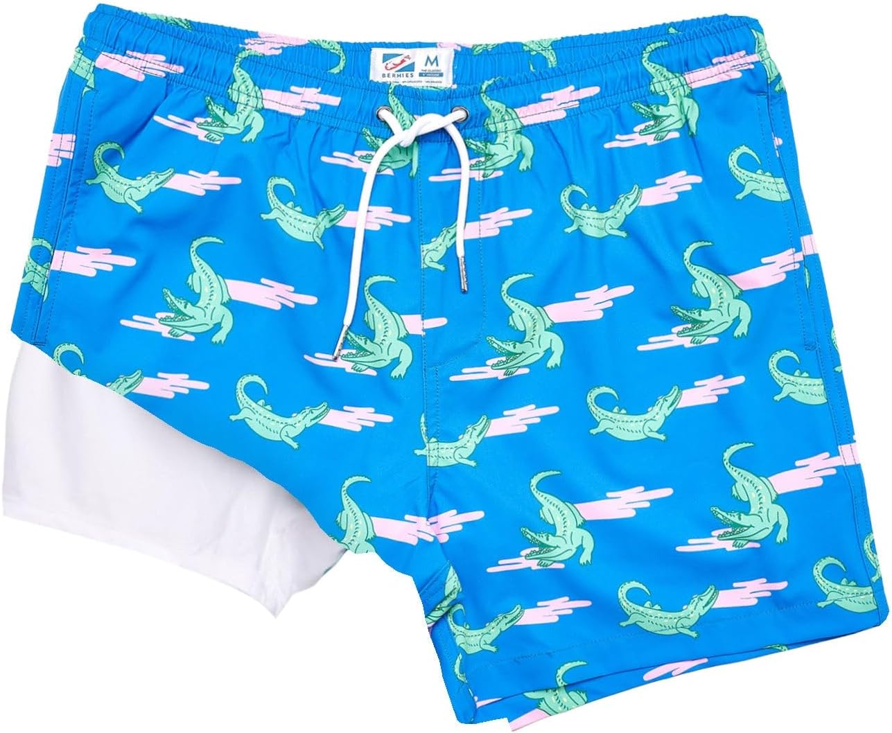 BERMIES Men’s Swim Trunks with Compression Liner - 5.5” Inseam, Quick-Dry, 4-Way Stretch, UPF 50+, Eco-Friendly Fabric