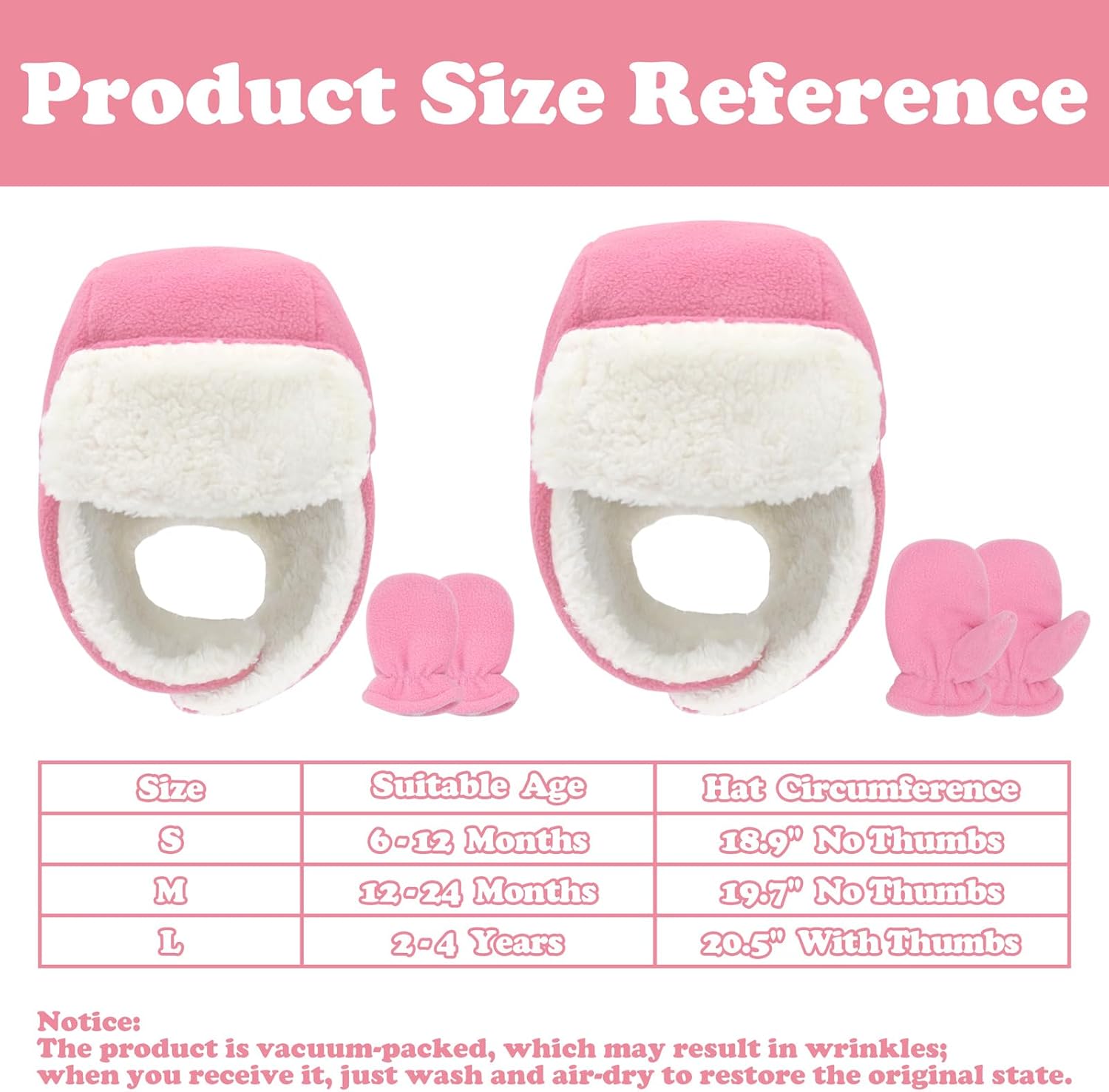 Baby Winter Hat Mittens Toddler Hats for Boys Girls Sherpa Lined Toddler Gloves Infant Baby Hat and Mitten Set - Image 6