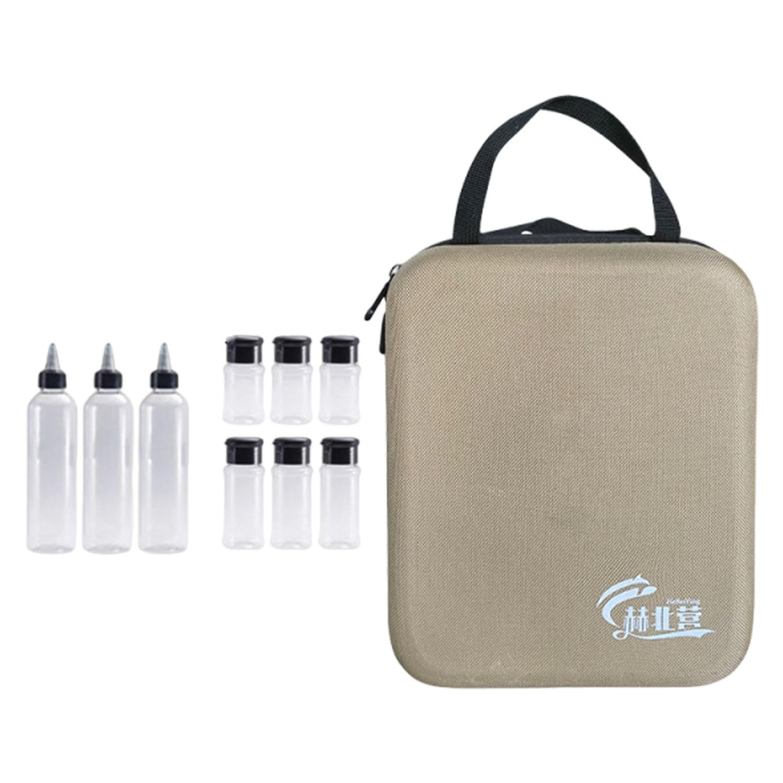 Qianly Kit de 11 Tarros de Especias para Camping, Estuche Rígido de EVA para Senderismo, Barbacoas, Hogar Y Exteriores