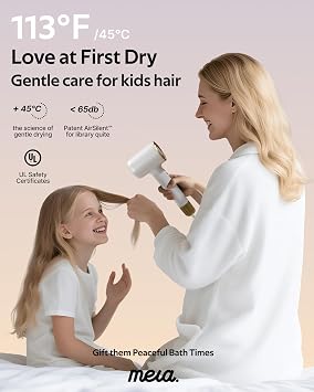 Mera Bio-Ionic Hair Dryer for Women, 1400W Professional Fast Drying Blow Dryer with Diffuser & Concentrator, Anti-Frizz Negative & Positive Ion Tech, 3 Temp 2 Speed for Home Travel & Salon Styling