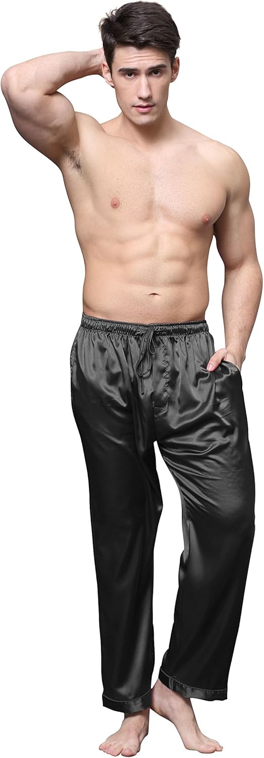 Tony & Candice Men's Satin Pajama Pants Long PJ Bottoms - Image 2