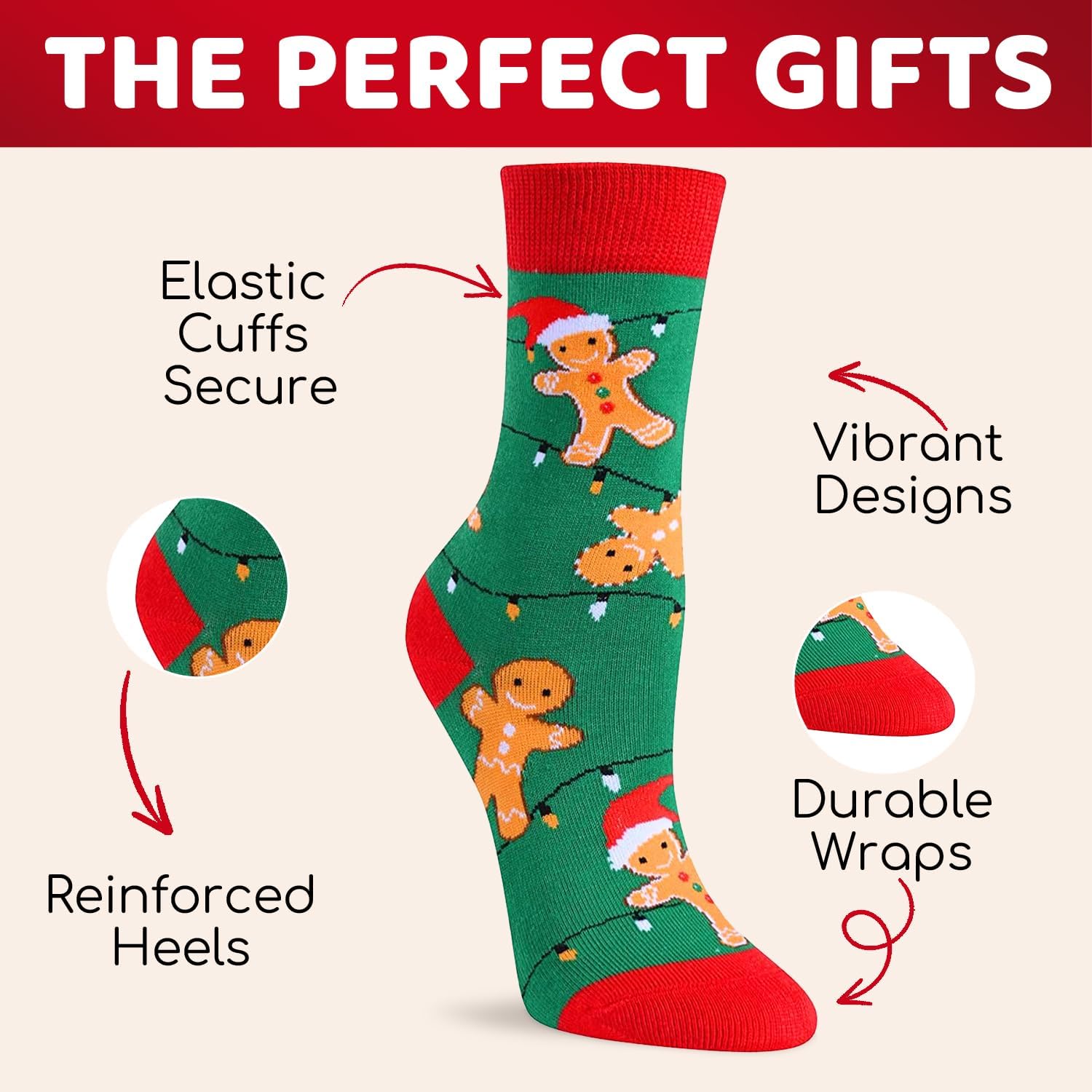 HAPPYPOP Christmas Socks for Kids Teens - Unisex Xmas Gift Ideas, Stocking Sock 4 Pack - Image 4