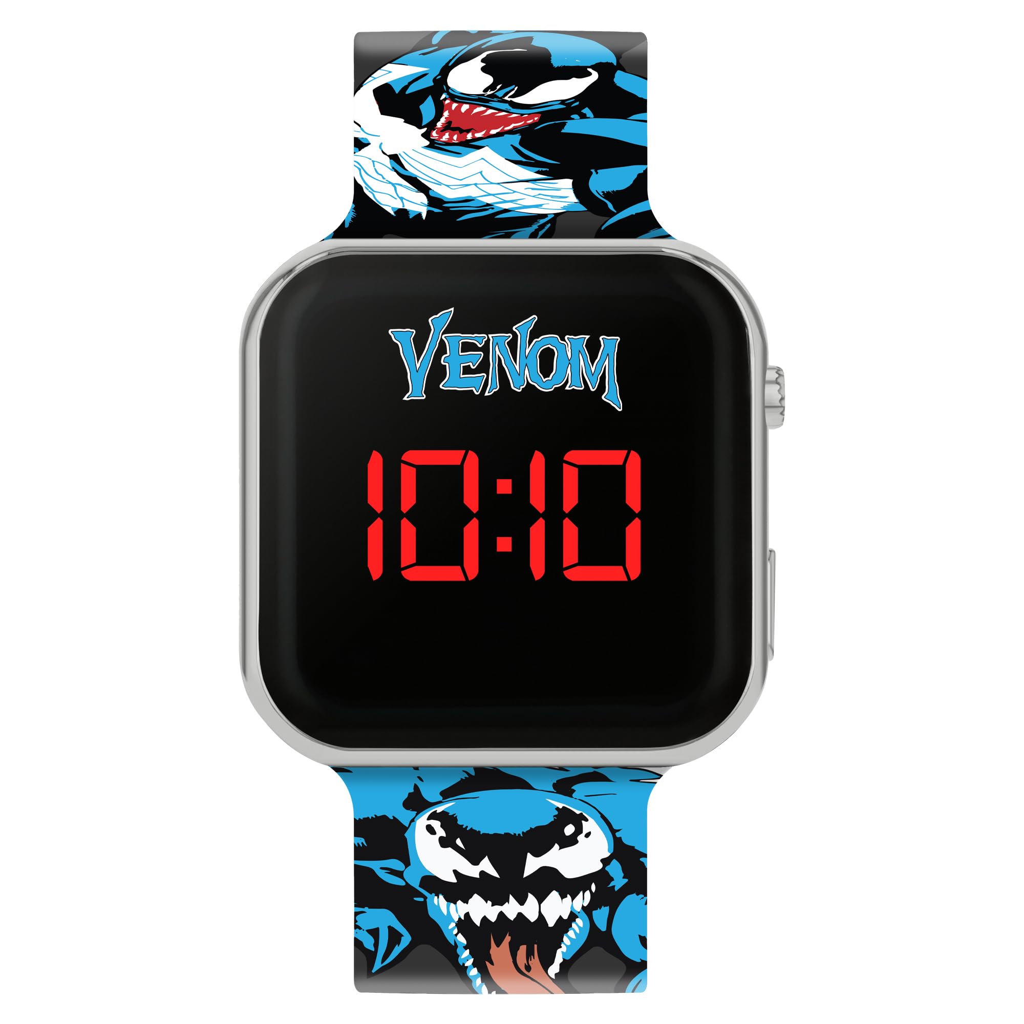 Disney Venom Kids LED Digital Watch with Printed Character Black Silicone Strap,VEN4001