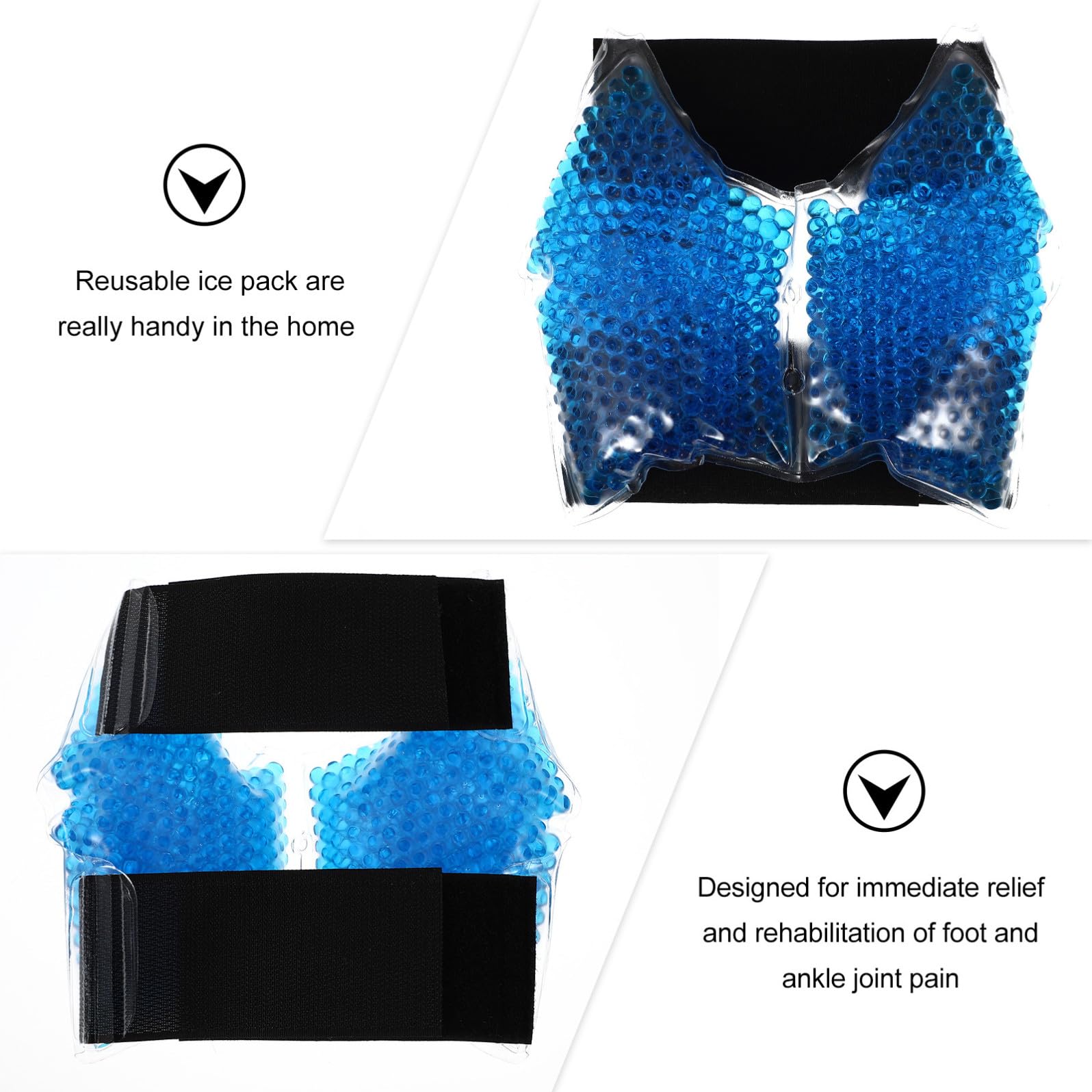 SECFOU Impacco di Ghiaccio Borsa Fredda per Caviglia e Piede Riutilizzabile in Gel Pvc Blu, Terapia del Freddo per Ridurre e Infiammazione per Sport e Infortuni